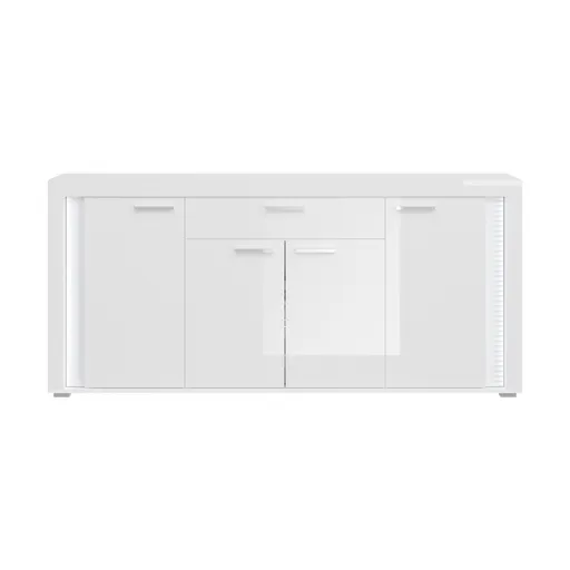 Sideboard - mit Beleuchtung, B ca. 182 cm, Weiß, Weiß Hochglanz