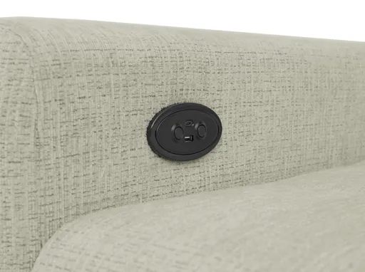Ecksofa -2-Sitzer mit Ecke rechts, Kopfteil verstellbar, Sitztiefe verstellbar motorisch, Stoff, Perlmutt