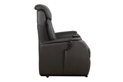 TV-Sessel MARIN - Aufstehhilfe, Relaxfunktion, Kopfteilverstellung, Leder, Dunkelbraun