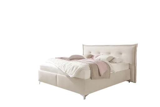 Polsterbett EM Mirano - mit Matratze, Liegefläche ca. 180x200 cm, Stoff, Beige