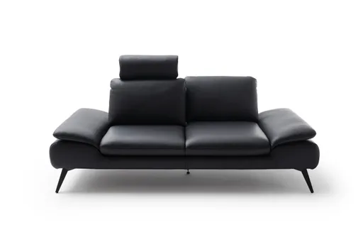 Sofa Collina - 2,5-Sitzer, Leder, Schwarz