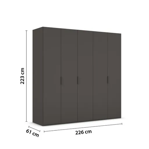 Drehtürenschrank ROVERO- B ca. 225 cm, Graphit