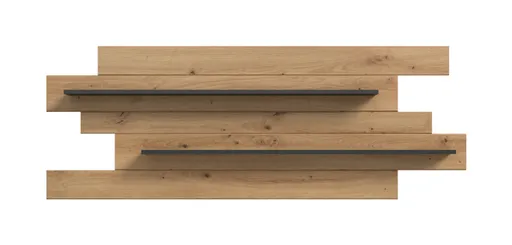 Wohnwand - Basalt grau, Artisan Eiche Nachbildung