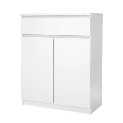 Kommode - B ca. 81 cm, Weiß Hochglanz