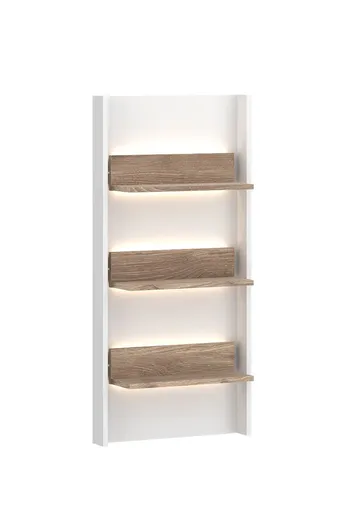 Paneel - mit Beleuchtung, B ca. 50 cm, Alpinweiß, Viking Eiche Nachbildung