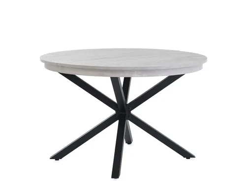 Esstisch - ausziehbar, Ø/H ca. 120x77 cm, Betonoptik, Schwarz