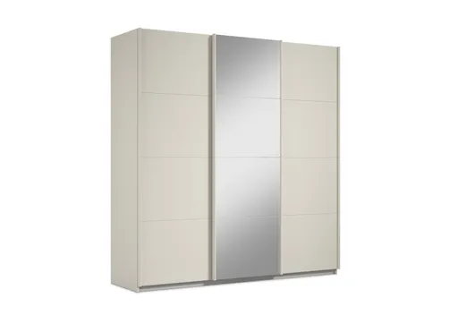 Schwebetürenschrank RIVASA- B ca. 203 cm, Champagner, Spiegel