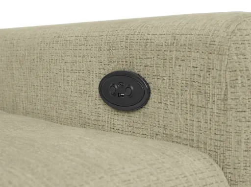 Ecksofa - Ecke links mit 2-Sitzer, Kopfteil verstellbar, Sitztiefe verstellbar motorisch, Stoff, Sand