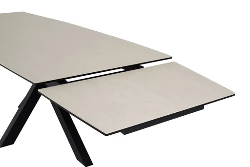 Esstisch MELANIA - ausziehbar, LB ca. 180x95 cm, Glaskeramik, Travertin farbig