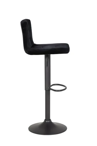Barhocker - höhenverstellbar, Stoff, Schwarz