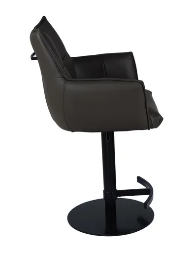 Barhocker MELE - drehbar, höhenverstellbar, Leder, Dunkelbraun