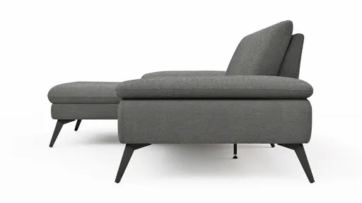 Ecksofa Collina - Longchair links, 2,5-Sitzer, Stoff, Dunkelgrau
