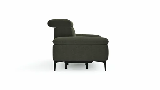 Sofa Felipa - 3-Sitzer inkl. Relaxfunktion (motorisch) und Kopfteil verstellbar, Stoff, Dunkelgrün