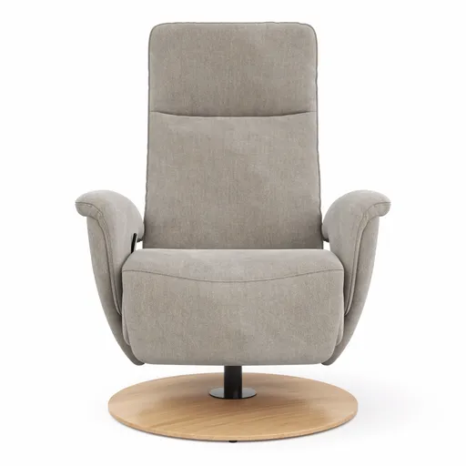 Sessel Tulsa Relax - Größe M, inkl. Kopf-/Fußteil/Rückenlehne verstellbar, Stoff, Graubeige