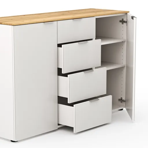Kommode Colorado Beimöbel - BHT ca. 135x87x43 cm, Weiß