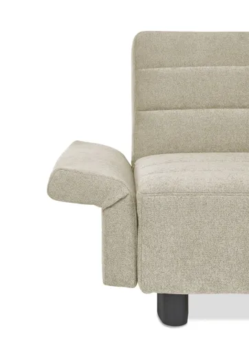Faltsofa Easy - 2-Sitzer, ca. 140 cm inkl. Schlaffunktion/Topper/Armteil verstellbar, Stoff, Beige