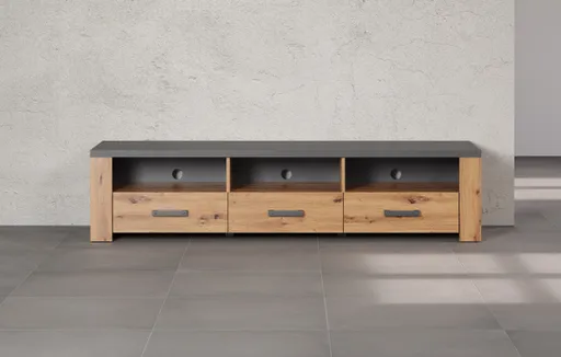 TV-Lowboard - Eiche Dekor, Graphit