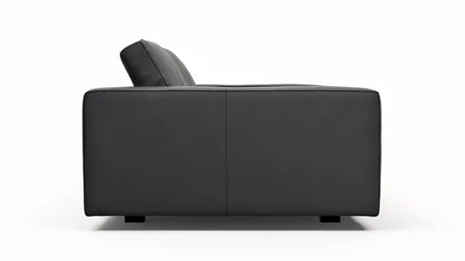 Sofa Aprino 1 - 3,5-Sitzer XL, Dickleder, Schwarz, Armlehne Block breit