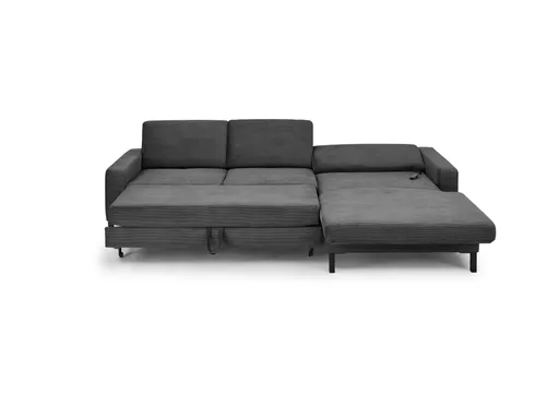 Ecksofa CALM MOVE 2.0 - 2,5-Sitzer mit Longchair rechts, Schlaffunktion, Feincord, Anthrazit