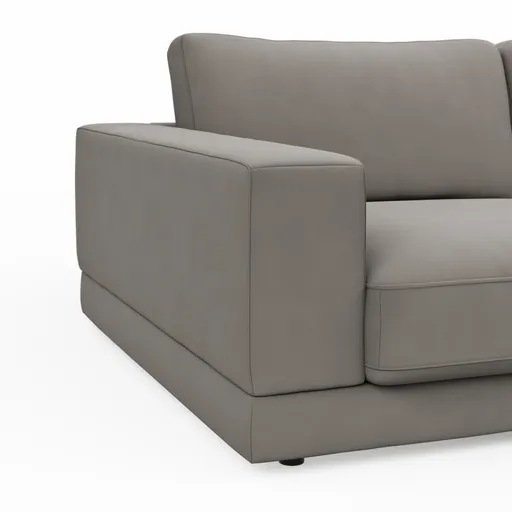 Megasofa Juni Lounge - B ca. 292 cm, Leder, Silbergrau