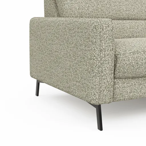 Ecksofa Valera - 3-Sitzer mit Ecke rechts inkl. Rückenlehne verstellbar, Stoff, Limone
