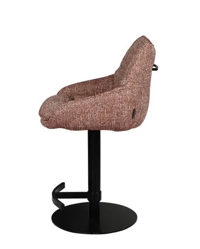 Barhocker MATTEA - drehbar, höhenverstellbar, Stoff, Bordeaux