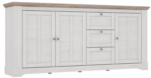 Sideboard FALLA - Weiß, Eiche Dekor