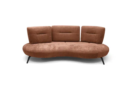 Nierensofa PACEY - 3-Sitzer inkl. Schwenkrücken, Stoff, Rost
