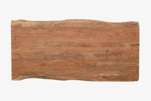 Esstisch - LB ca. 240x100 cm, Akazie massiv, Baumkante, Schwarz