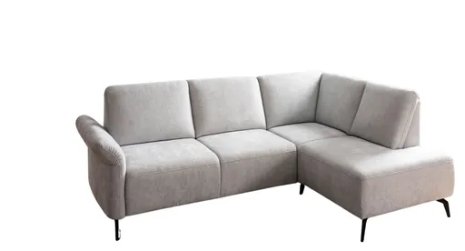 Ecksofa - Sofa 2,5-Sitzer mit Ecke rechts, Stoff, Silbergrau