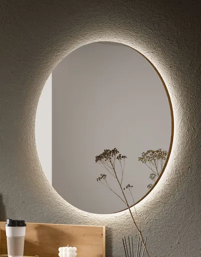 Spiegel - mit Beleuchtung, D ca. 70 cm