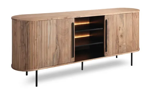 Sideboard - mit Beleuchtung, B ca. 175 cm, Akazie massiv