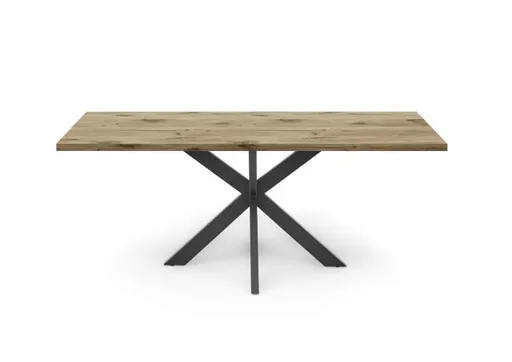 Esstisch - LB ca. 200x100 cm, Viking Eiche, Schwarz