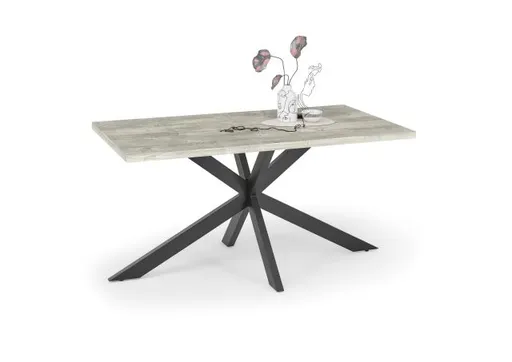 Esstisch - LB ca. 160x90 cm, Betonoptik, Schwarz