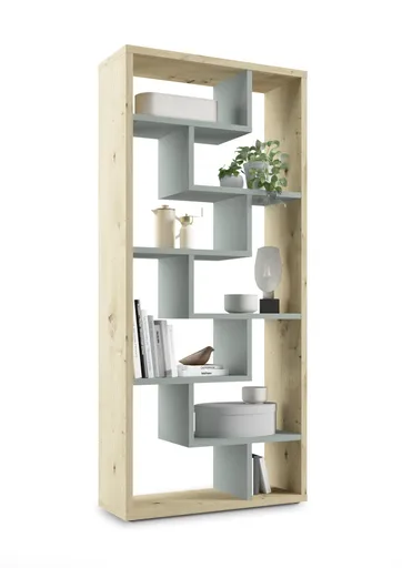 Raumteiler - B ca. 90 cm, Asteiche, Pinegrün