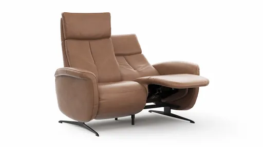 Sofa Sitz.Konzept Sofa - 2-Sitzer inkl. Relaxfunktion (motorisch) und Kopfteilverstellung, Leder, Cognac