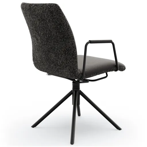 Armlehnstuhl Sedana - drehbar, Stoff, Dunkelgrau