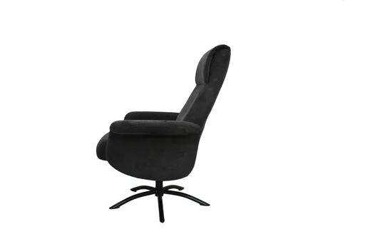 TV-Sessel MORTON mit Hocker - drehbar, Stoff, Grau