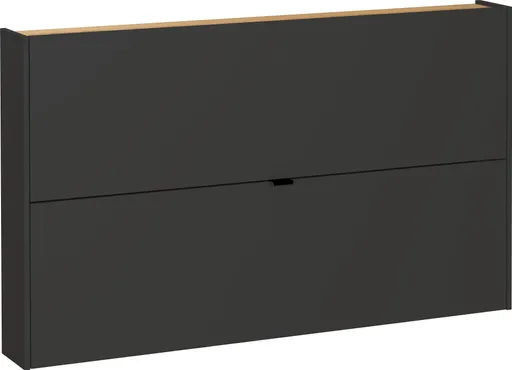Schuhschrank GIANNA - B ca. 140 cm, Graphit, Navarra Eiche Nachbildung
