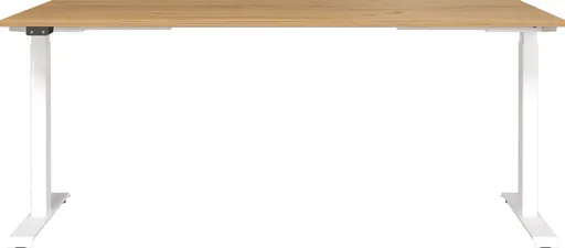 Schreibtisch GELI - höhenverstellbar, LB ca. 180x80 cm, Eiche Nachbildung, Weiß