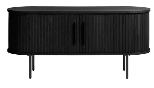 TV-Lowboard - B ca. 120 cm, Eiche Furnier, Schwarz