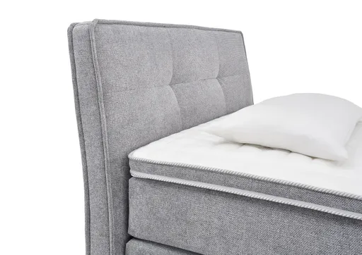 Boxspringbett- Liegefläche ca. 180x200 cm, Stoff, Mittelgrau