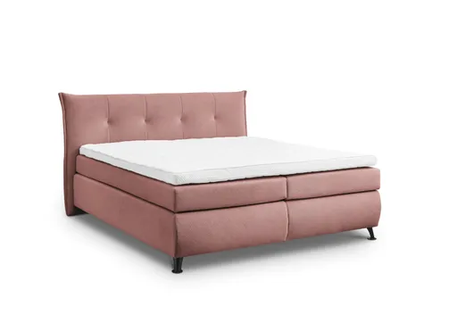 Boxspringbett HAROA- Liegefläche ca. 180x200 cm, Stoff, Altrosa, TFK H4/TFK H4