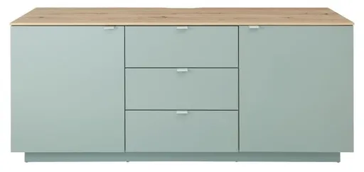 TV-Sideboard - Olivgrün, Eiche Dekor