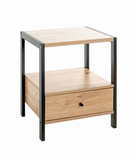Konsolentisch - B/H/T ca. 48x60x43 cm, Eiche Nachbildung, Schwarz