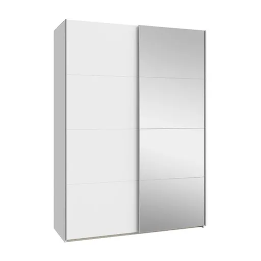 Schwebetürenschrank FREDDY 2- B ca. 150 cm, Weiß, Spiegel