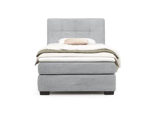Boxspringbett JILA- Ligefläche ca. 120x200 cm, Stoff, Hellgrau