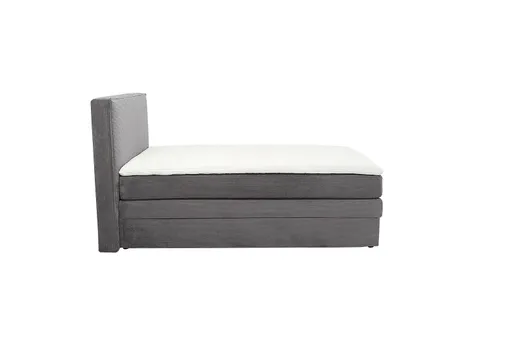 Boxspringbett JANETT- Liegefläche ca. 140x200 cm, Stoff, Grau