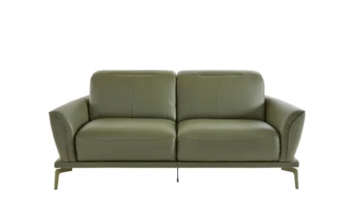 Sofa Amadena - 2-Sitzer inkl. Kopfteil verstellbar, Leder, Olive