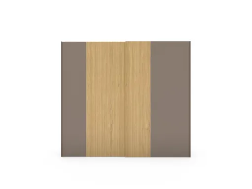 Schiebetürenchrank Matera - BHT ca. 262x236x60 cm - Lack Bisquit, Wildeiche